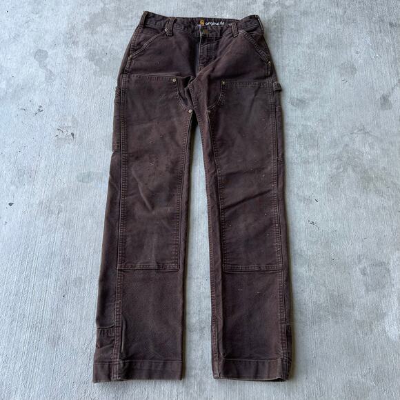 Y2K brown carhartt double knee work wear carpenter pants - Picture 1 of 7
